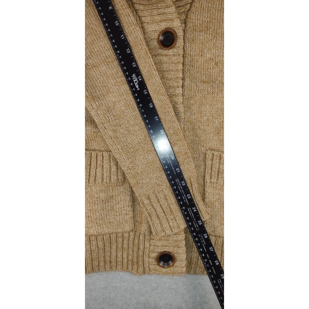Ak Anne Klein Wool Blend Cardigan Women's LG Camel Knit Sweater Chunky Belted - Picture 11 of 11